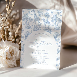 Toile Boy Baptism Safari Chinoiserie Inbjudningar