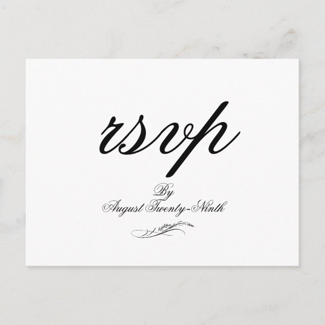 Toile & Calligraphy Bröllop OSA Postcard Helg Vykort (Framsida)