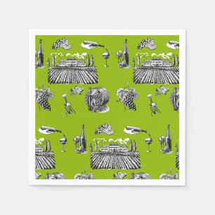 Toile & Calligraphy Editable Bröllop Pappersservett