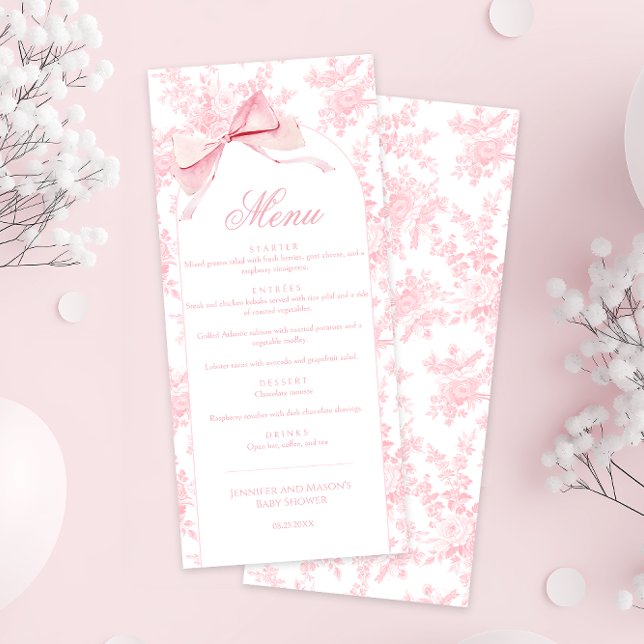 Toile Chic Blommigt Boho Arch Bow Flicka Shower Meny (Skapare uppladdad)