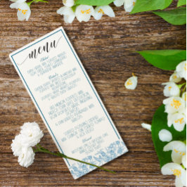 Toile Chinoiserie Fransk Blue Elegant Menu Program