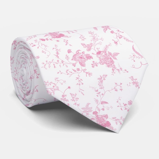 Toile Chinoiserie Vintage Pink Floral  Slips (Rullad)