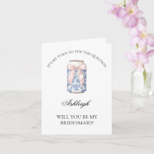 Toile Coquette Soda blir mitt Bridesmaid-kort Kort