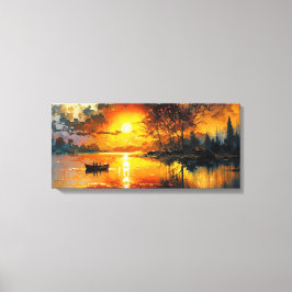 Toile coucher de soleil sur le lac canvastryck