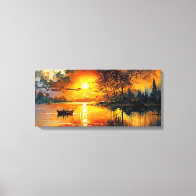 Toile coucher de soleil sur le lac canvastryck (Framsida)