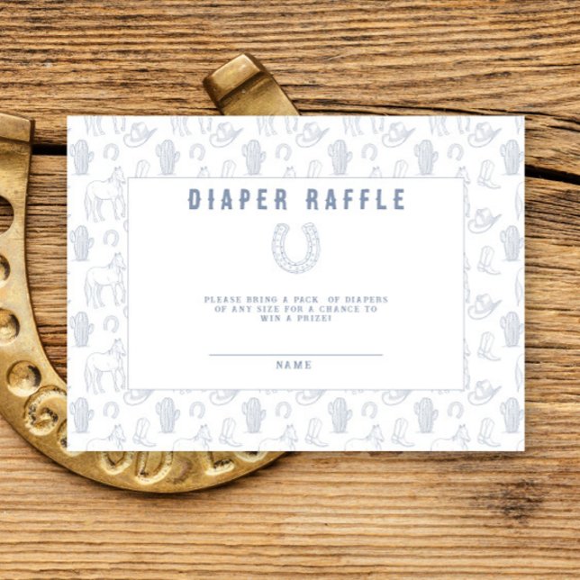 Toile Cowboy Western Rodeo Diaper raffle biljett Tilläggskort (Skapare uppladdad)