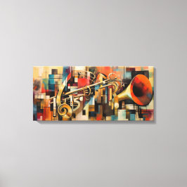 Toile d'art abstrait trompette canvastryck