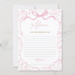 Toile De Jouy Advice Baby Shower-spel Inbjudningar
