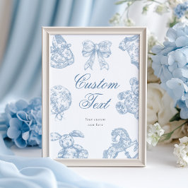 Toile de Jouy Anpassningsbar Text Bord-tecken Poster