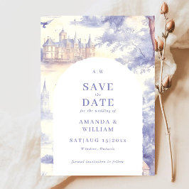 Toile de Jouy Art Bröllop Spara Datumet