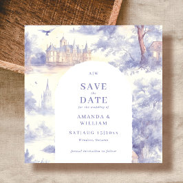 Toile de Jouy Art Bröllop Spara Datumet