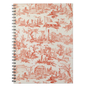 Toile de Jouy, att illustrera bearbetar av manuf Anteckningsbok Med Spiral