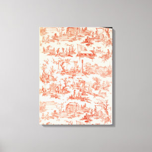 Toile de Jouy, att illustrera bearbetar av manuf Canvastryck