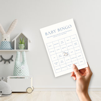 Toile De Jouy Baby Shower Blå Bow Boy Aktivitet