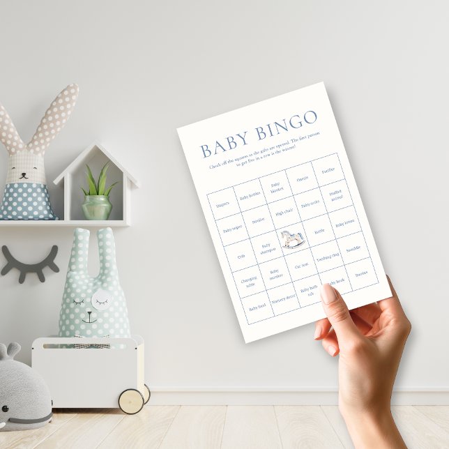 Toile De Jouy Baby Shower Blå Bow Boy Aktivitet (Toile De Jouy Baby Shower Blue Bow Boy Activity)