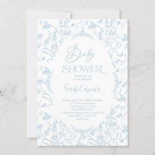 Toile De Jouy Baby Shower Boy-inbjudan Inbjudningar