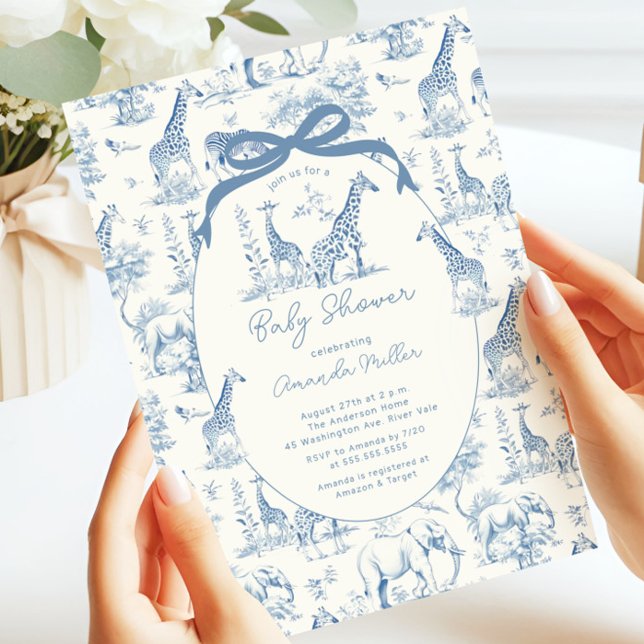 Toile De Jouy Baby Shower Inbjudningar (Skapare uppladdad)