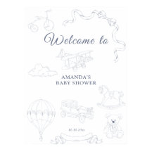 Toile de Jouy Barnrums Welcome Baby Shower