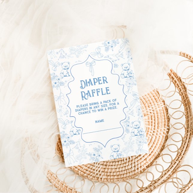 Toile De Jouy Björn Blå Blöja Lotteri  Tilläggskort (Skapare uppladdad)