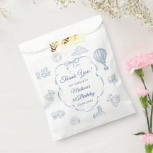 Toile De Jouy Blå Band Födelsedagsfest