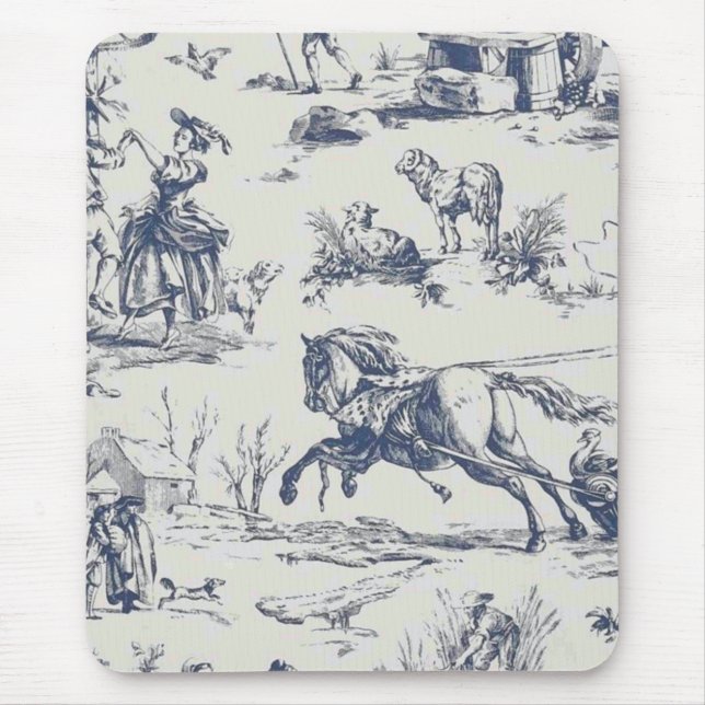 Toile de Jouy bleue Musmatta (Framsidan)