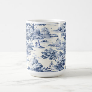 Toile de jouy, blue and white,porcelain kaffemugg