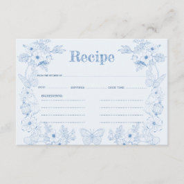 Toile De Jouy Blue Blommigt Möhippa Recipe Tilläggskort