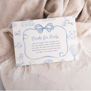 Toile de Jouy Blue Bow Chinoiserie Bokar för Baby Tilläggskort