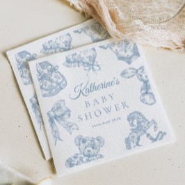 Toile de Jouy Blue Boy Shower Pappersservett
