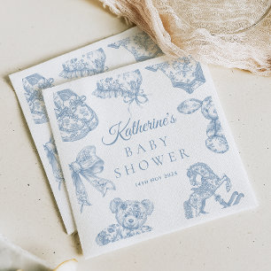 Toile de Jouy Blue Boy Shower Pappersservett