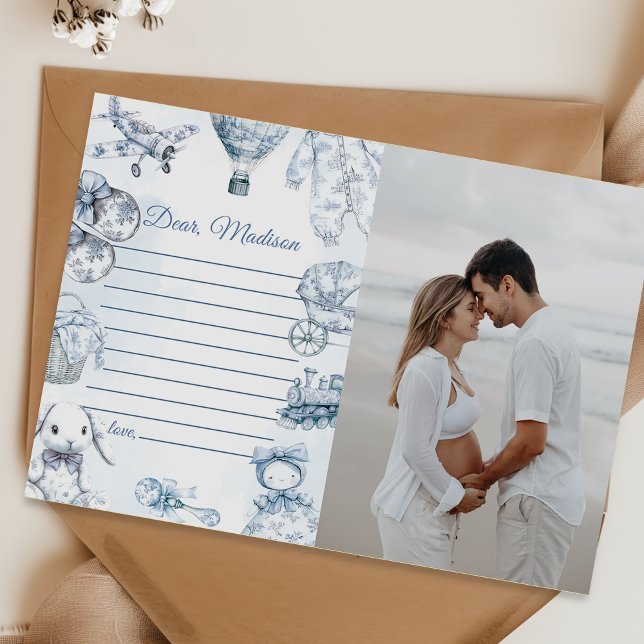 Toile De Jouy Blue Capsule Note Message Card Inbjudningar (Skapare uppladdad)