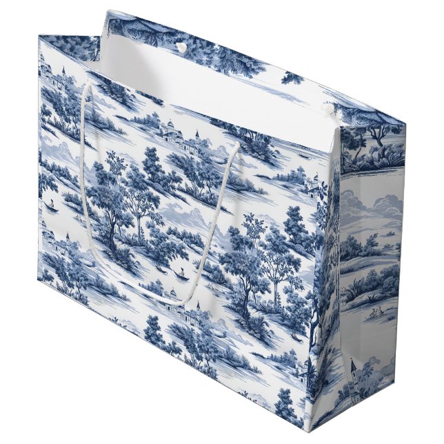 Toile de jouy,blue china,porcelain,blue willow (Framsidan Vinklad)