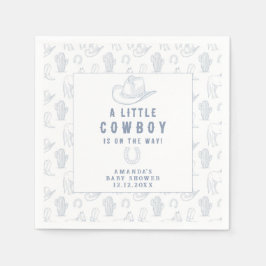 Toile de Jouy Blue Cowboys Westerna babyskor Pappersservett