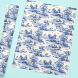 Toile De Jouy Blue Fransk Elegant Pasture Presentpapper