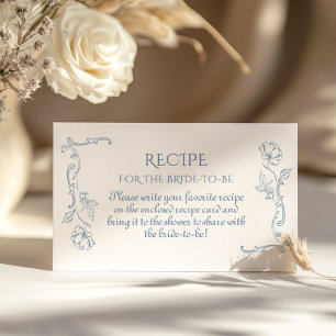 Toile de Jouy Blue Recipe for the bride to be Tilläggskort