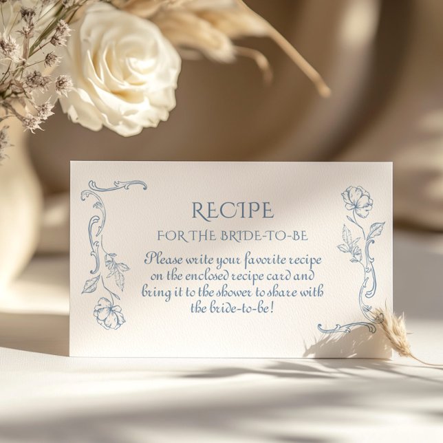Toile de Jouy Blue Recipe for the bride to be Tilläggskort (Skapare uppladdad)