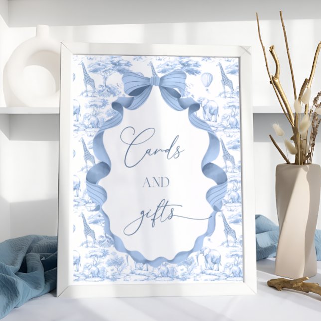 Toile de Jouy Blue Safari Animals Cards and Gifts Poster (Skapare uppladdad)