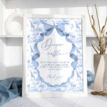 Toile de Jouy Blue Safari Animals Diaper Raffle