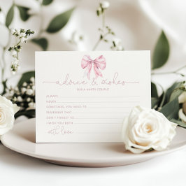 Toile de Jouy Bow advice and wishes bridal card