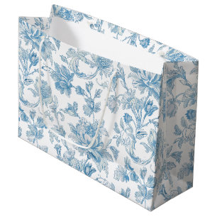 Toile-de-jouy Chinoiseries Blommönster i Blått