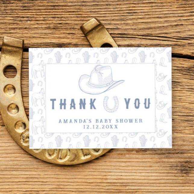 Toile De Jouy Cowboy Baby Shower Tack Kort (Skapare uppladdad)