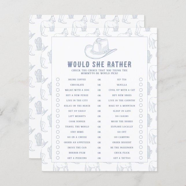 Toile De Jouy Cowboyen - skulle hon hellre (Fram/baksida)