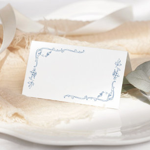Toile de jouy elegant ram bröllop-kort kort