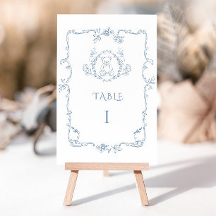 Toile de Jouy elegant vintage ram ram älskling Bordsnummer