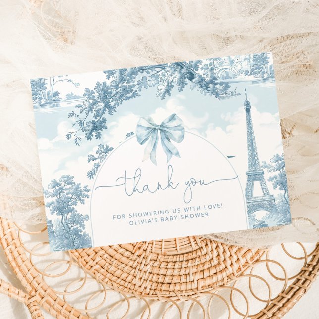 Toile de Jouy Fransk bonjour bebe babbldusch Tack Kort (Skapare uppladdad)
