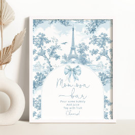 Toile de Jouy Fransk Bow Momosa pub Poster