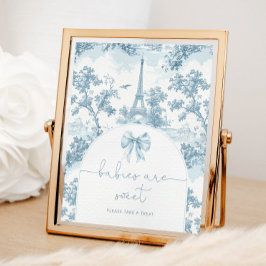 Toile de Jouy Fransk Bow Spädbarn är sött Poster
