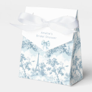 Toile de Jouy fransk dammig blå Bröllopsdusch Presentaskar