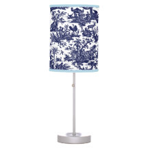 Toile de Jouy Fyra delar av världsblått mönster