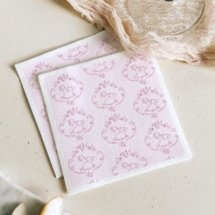Toile de Jouy gunghäst Rosa Babyflicka dusch Pappersservett